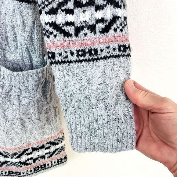 Lety & Me Long Line Chunky Knit Aztec Striped Cardigan Size XS - Picture 5 of 11